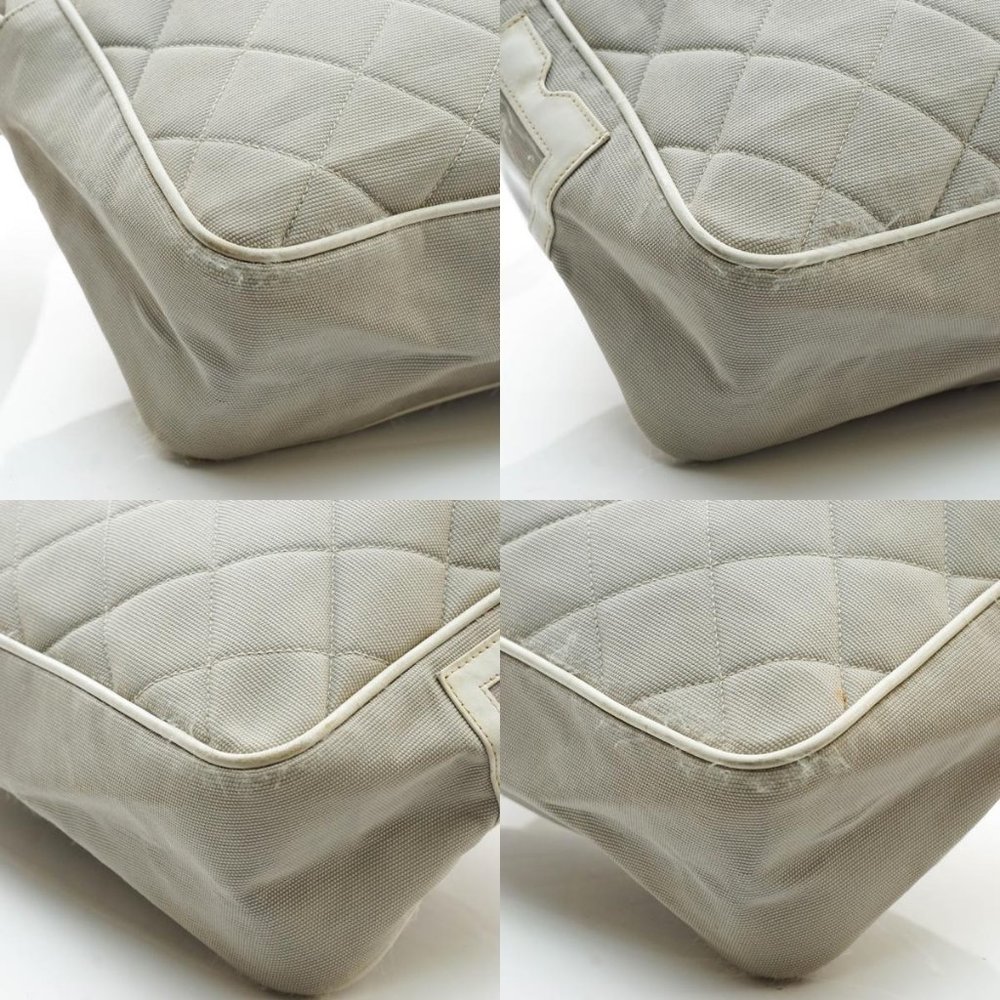Auth Chanel Shoulder Bag Gray Canvas #14105C40 - Picture 14 of 15